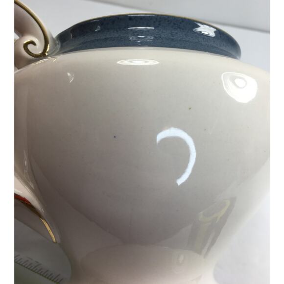 NIKKO Double Phoenix Ironstone Riviera Slate Blue Teapot Made in Japan RARE! - Picture 13 of 13